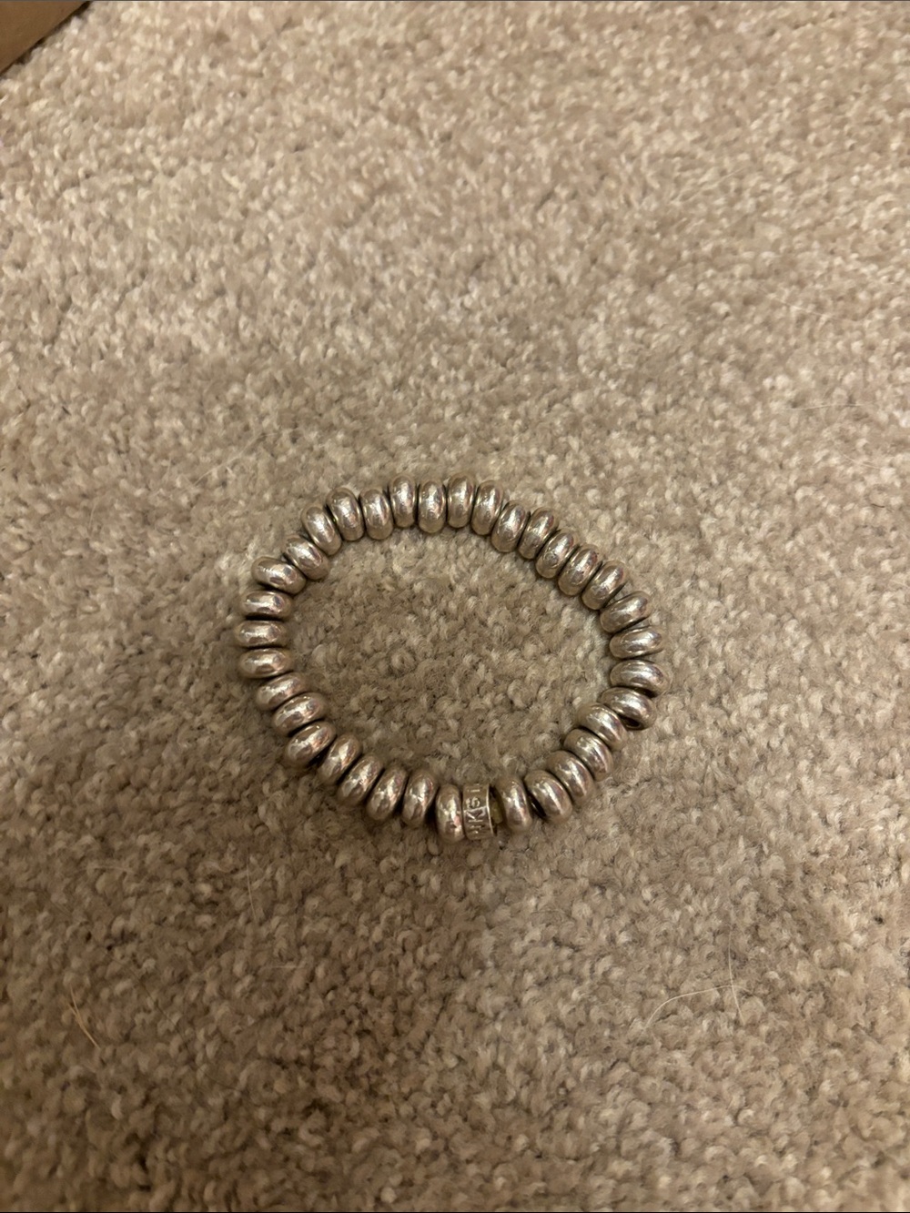 Sterling Silver Beaded Stretch Bracelet - Silver